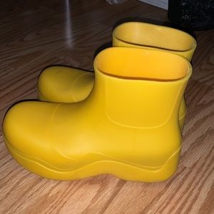 bottega yellow puddle boots.